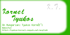 kornel tyukos business card